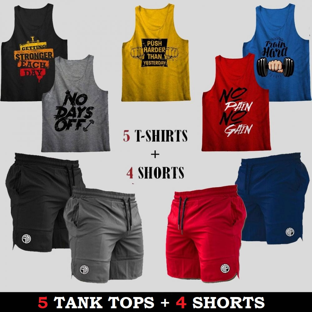 (5 Gym Tank Tops + 4 Shorts)