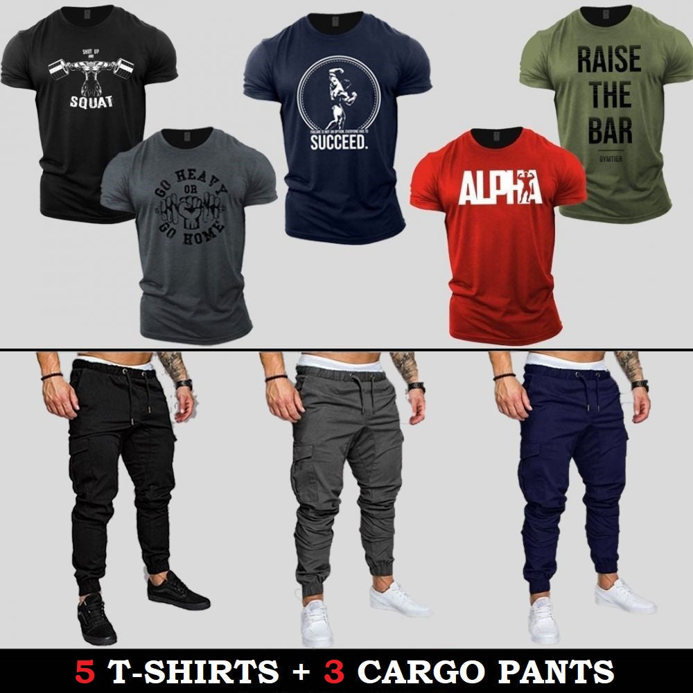 (5 T-Shirts + 3 Cargo Pants)