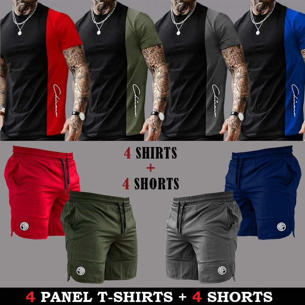 (4 Stylish T-Shirts + 4 Shorts)