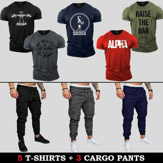 (5 T-Shirts + 3 Cargo Pants)