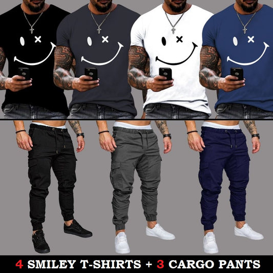 (4 T-Shirts + 3 Cargo Pants)