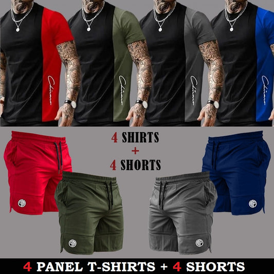 (4 Stylish T-Shirts + 4 Shorts)