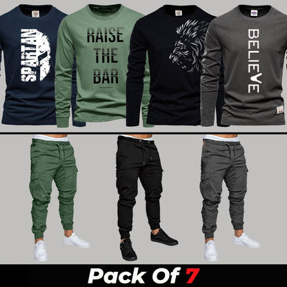 (4 Long Sleeves + 3 Cargo Pants)